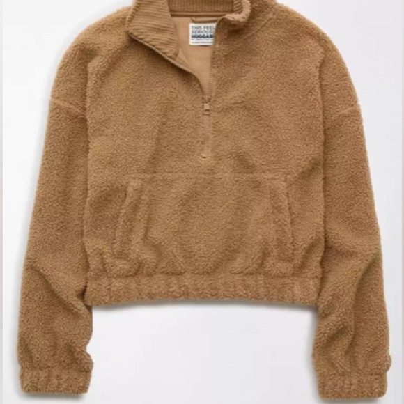 American Eagle Outfitters Jackets & Blazers - American Eagle Outfitters Oversized Cropped Sherpa Sweater Size XS